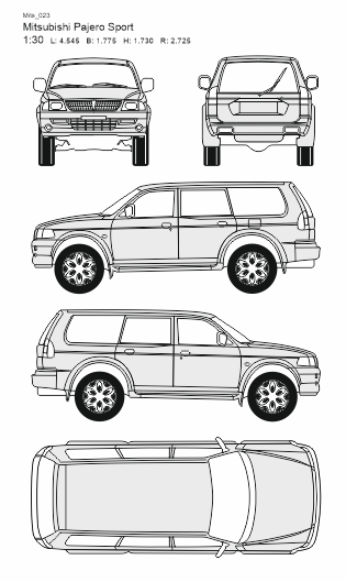 Чертеж паджеро спорт 1 Чертеж митсубиси паджеро - автосалон RGCars.ru